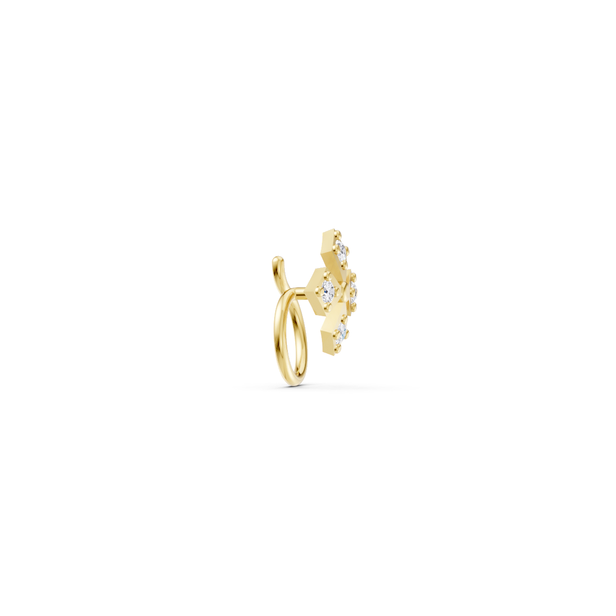 Geometric Sparkle Nose Pin view 3